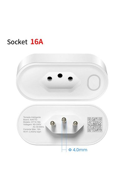 Avatto Smart Plug 16A AVATTO Tuya 16/20A Brazil Standard WiFi Smart Plug Smart Life APP Remote Compatible S