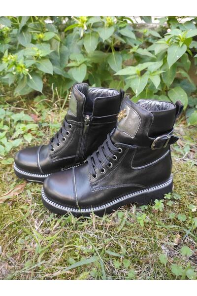 Rose Club Kids Kız Çocuk Siyah Mat Deri Bot