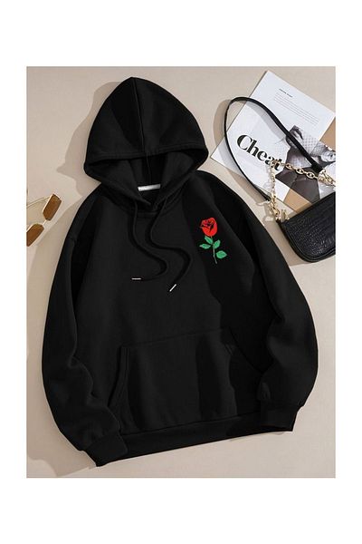 Moda Glo Hanorac unisex cu imprimeu Florwers