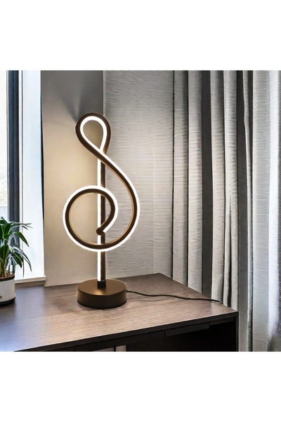 Choice black Modern creative musical note table lamp with 3-color infinite dimming suitable for home enviro