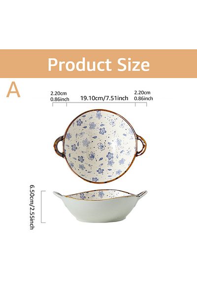 Choice 7.5 Inch Style A Japanese Household Noodle Bowl 7.5inch Ceramic Soup Bowl With Handle Salad Pasta Bo