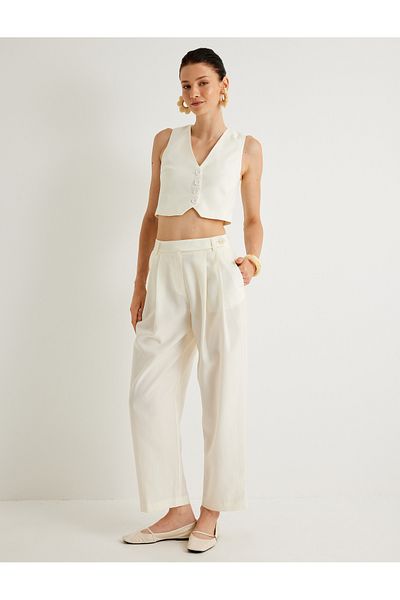 Koton V-Neck Melis Crop Vest