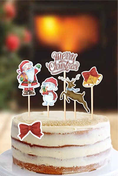 neşeli günlerim Set de decorațiuni pentru tort de Crăciun de Anul Nou