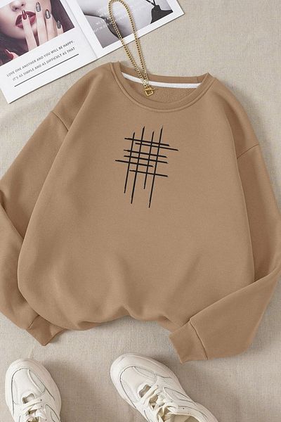 Moda Glo Βαμβακερό φούτερ με στάμπα Unisex Hashtag