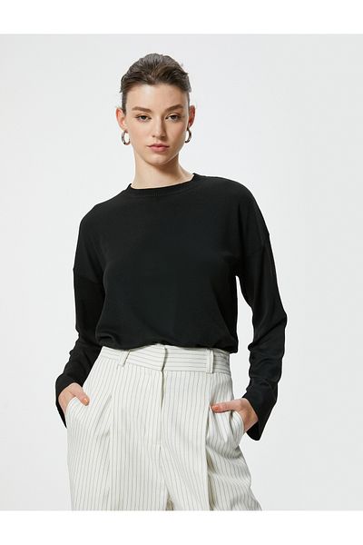 Koton Pulover tricot de bază cu mânecă lungă - gât crew