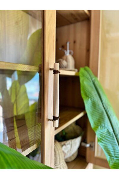 HANDEYAPİMİ 12.8 cm kulp- 128mm Rattan Kulp -Dolap Kulp -Çekmece Kulp- Hasır Kulp-meşe renk kulp-12.8 cm kulp