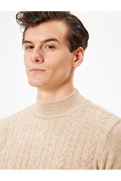 Koton Strickpullover mit Stehkragen – langärmliges Basic-Modell