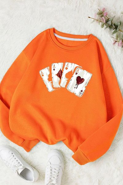Moda Glo Hanorac unisex din bumbac cu decolteu rotund