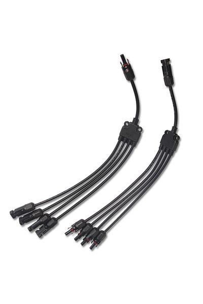 Choice 1pair 4 In 1 Adapter Pv Connector Y Type Parallel Connection Solar Panel System Waterprrof Connector