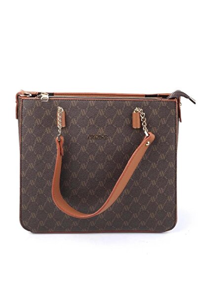 Armine 362 Printed Hand & Shoulder Bag SCR362 BROWN