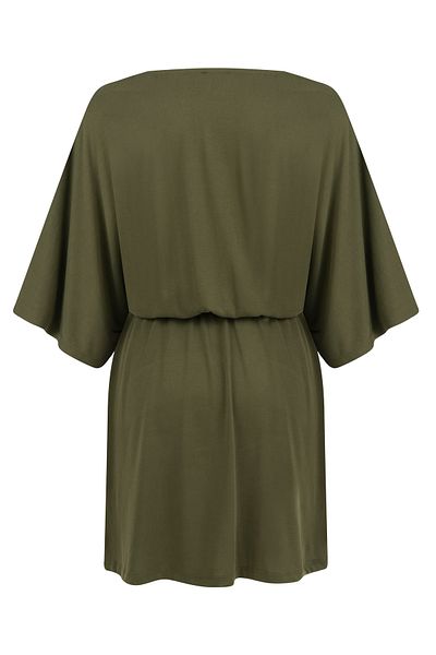 Mudo V-Neck Belt Detail Anvelop Mini Dress