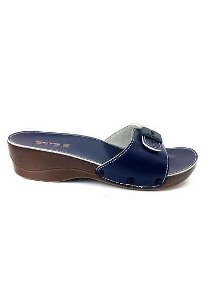 Ceyo Minelli Heeled Women's Anatomical Slippers Navy Blue