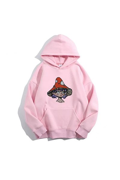 Moda Glo Φούτερ με κουκούλα Unisex Mushroom Girl