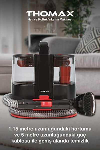 THOMAX Koltuk Halı Yıkama Ve Leke Çıkartma Makinesi 1500 Ml Temiz 850 Ml Kirli Su Haznesi 600W Güç