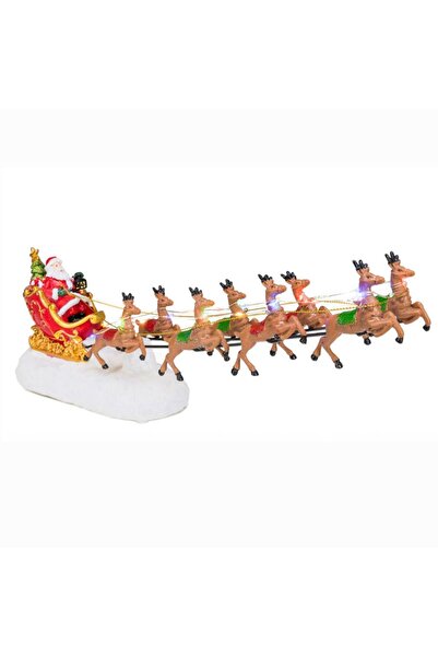 Choice Christmas village decoration accessory santa's sleigh and reindeer led light holiday home indoor ...