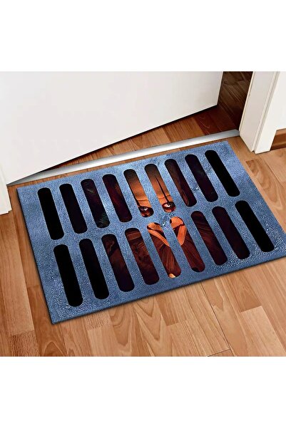 Choice سجادة مدخل ثلاثية الأبعاد من فيكاما، مقاس 40×60 سم، بتصميم هالوين، غطاء فتحة صرف صحي، سجادة مهرج، سجادة رعب.