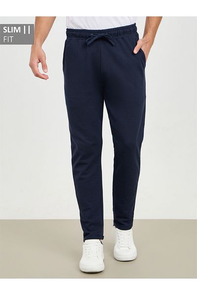 Styli Slim Fit Pique Knit Pants with Roll Up Hem