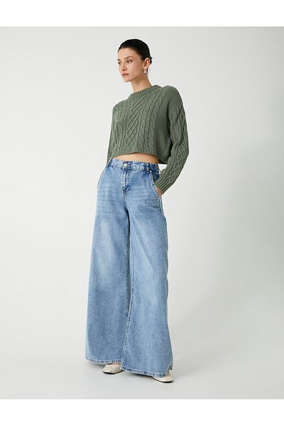 Koton Crew Neck Long Sleeve Hair Knit Sweater