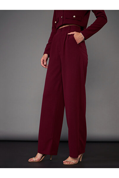 Sassafras By Styli High Rise Straight Pants with Slip Pocket