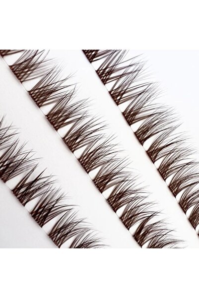 Kahverengi – Açık Kumral Ekspres İpli Kirpik Rus Volüm | 14 mm | 5’li Paket (120 Demet)