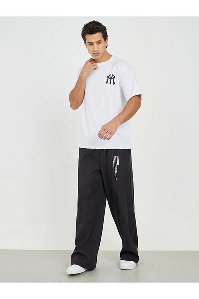 Styli Placement Print Utility Wide Leg Pants
