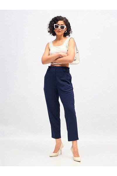 Sassafras By Styli Front Button Paperbag Waist Pants