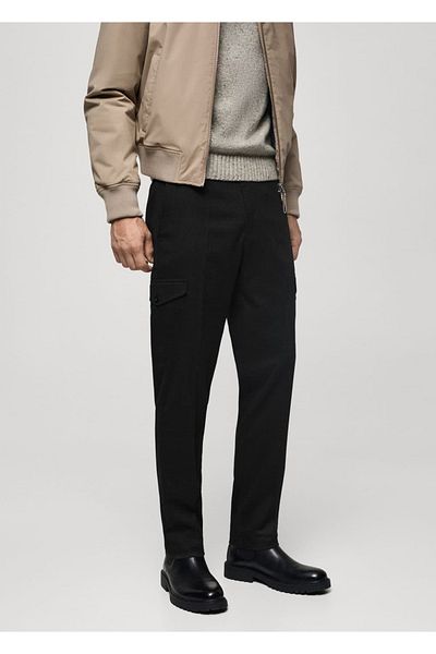 MANGO Man Flannel Cargo Pants