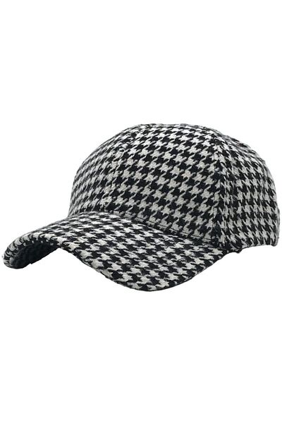 AXE SPORTSWEAR Winter Houndstooth Pattern Back Adjustable Velcro Stamp Fabric Cap Baseball Cap Hat