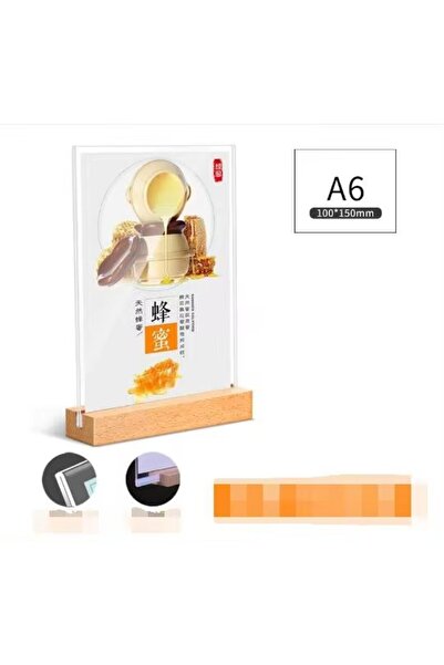 Choice4 لوحة عرض بطاقات طاولة أكريليك A-A6، حامل بطاقات طاولة عمودي بقاعدة من...