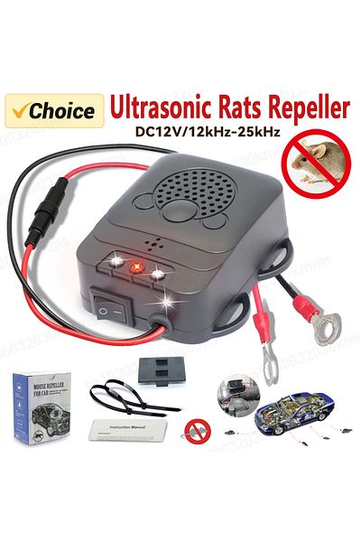 ALLOYSEED 12V Anti-rat repeller Ultrasonic 12kHz-25kHz Mouse Repellent Mouse Repeller For Car Non-Toxic Kee...