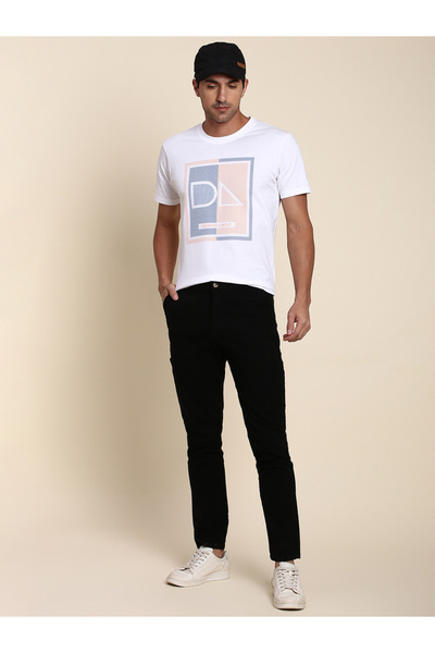 Dennis Lingo By Styli Solid Mid Rise Slim Fit Cargo Trousers