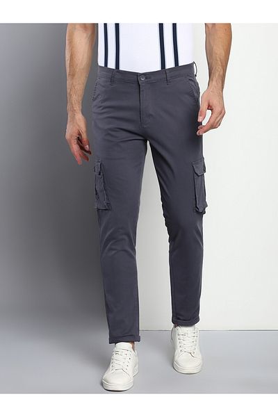 Dennis Lingo By Styli Solid Mid Rise Cotton Cargo Pant