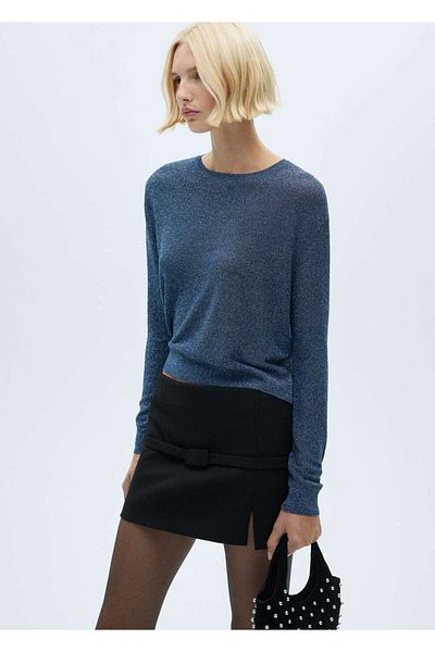 MANGO Woman Round Neck Glitter Sweater