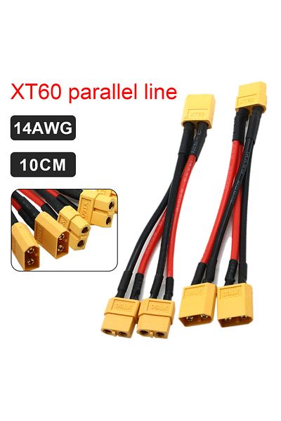 Choice XT60 Male Female Cable Parallel Battery Connector 3-Way 14AWG Silicone Wire Dual Extension Cable ...