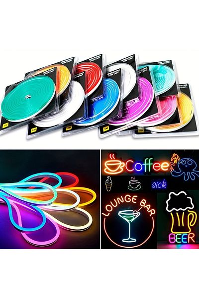 Choice 5m LED Neon Sign Strip Lights 12V Flexible Ribbion Rope Waterproof Silicone Neon Lamp Outdoor DIY...