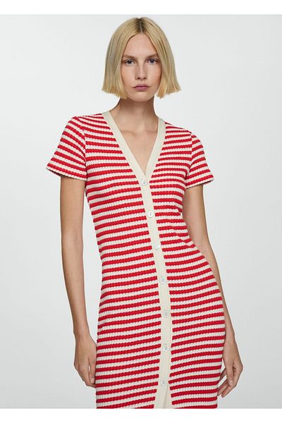 MANGO Woman Geknöpftes Häkelkleid