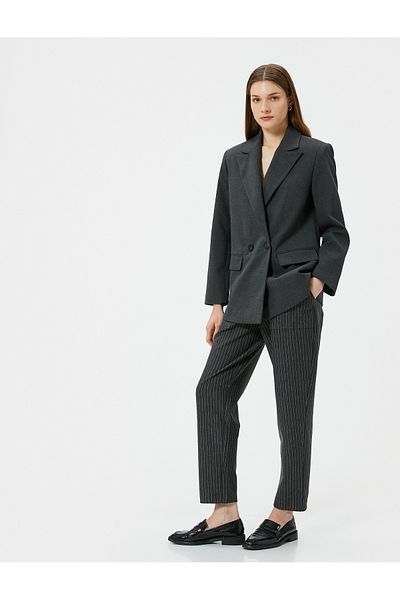Koton Standard Waist Lace-Up Pocket Detailed Carrot Trousers