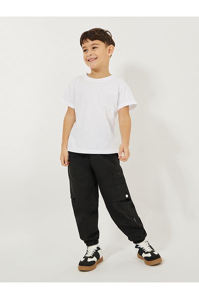 Styli Plain Elastic Waistband Cargo Pants