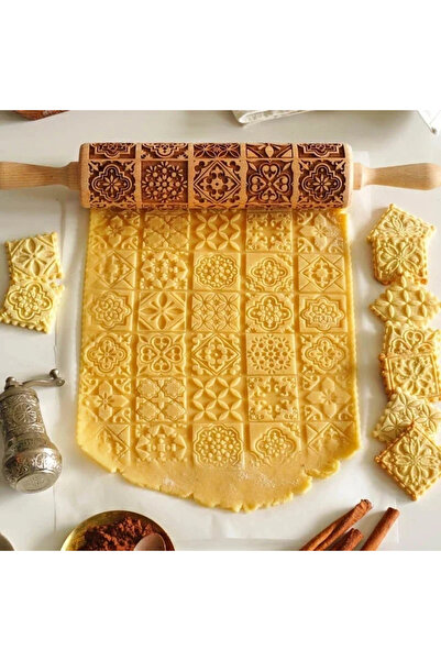 choice2 L- Lattice Christmas Rolling Pins Rk Snowflake Elk Wooden Rolling Emb...
