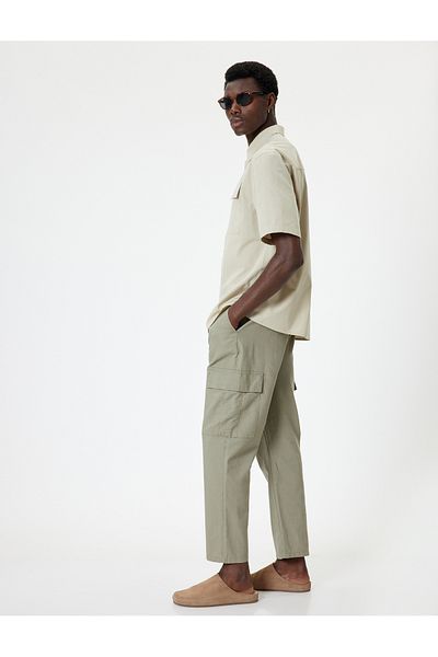 Koton Short Sleeve Shirt Pocket Detail Button Classic Collar Regular Fit