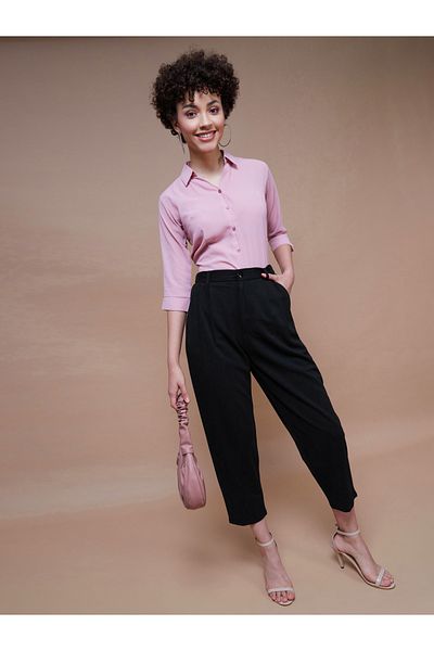 Sassafras By Styli بنطال مدبب بتفاصيل طيات وجيوب