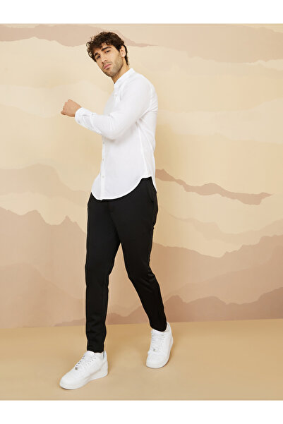 Styli Solid Slim Fit Knitted Trouser