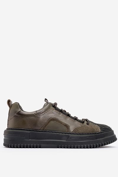 MARCOMEN Ανδρικά παπούτσια Comfort Casual - Χοντρή σόλα, κορδόνια, γνήσιο δέρμα MC 20326 KHAKI
