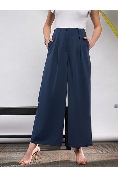 Sassafras By Styli Front Pleated Loose Fit Pants