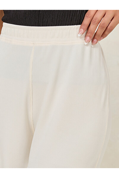 Styli Solid Ribbed Wide Leg Pants