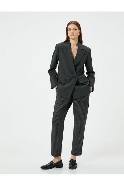 Koton Standard Waist Lace-Up Pocket Detailed Carrot Trousers