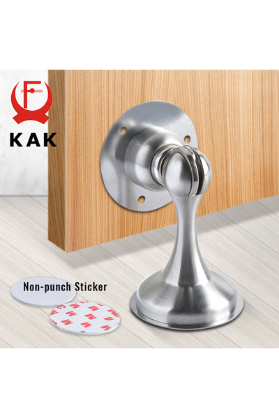 Choice KAK 304 Stainless Steel Door Stopper Nail-free Sticker Silver Magnetic Door Stop Door Catch Wall ...