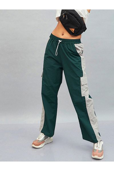 Sassafras By Styli Colorblock Cargo Parachute Pants