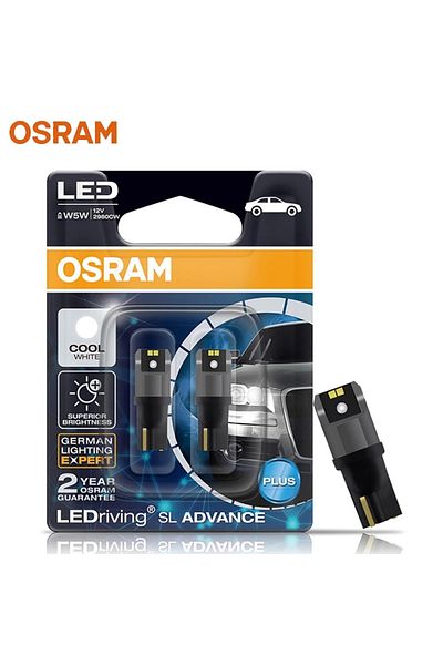 Choice قطعتان من مصابيح Osram T10 W5w LED 194 مصباح إشارة LED 6000k أبيض LED مصباح قراءة داخلي Au