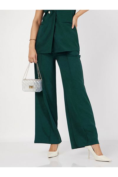 Sassafras By Styli High Rise Darted Palazzo Pants